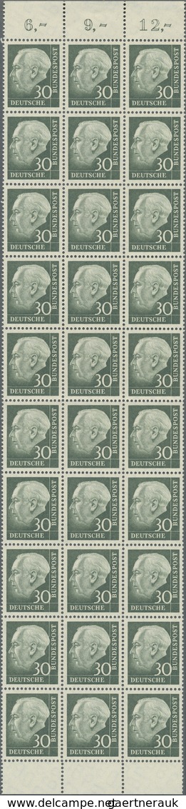 ** Bundesrepublik Deutschland: 1957, 30 Und 40 Pfg Heuss II Lumogen Je Im Senkr. 30er-Bogenteil Tadello - Altri & Non Classificati