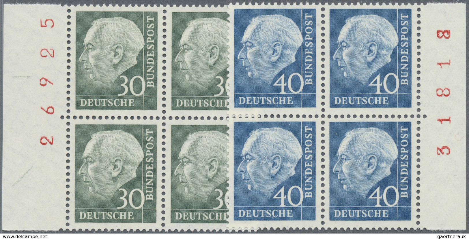 ** Bundesrepublik Deutschland: 1954, 8 Werte, 5 Pfg. 7Pfg.,10 Pfg., 15 Pfg., 20 Pfg., 25 Pfg, 30 Pfg, U - Altri & Non Classificati