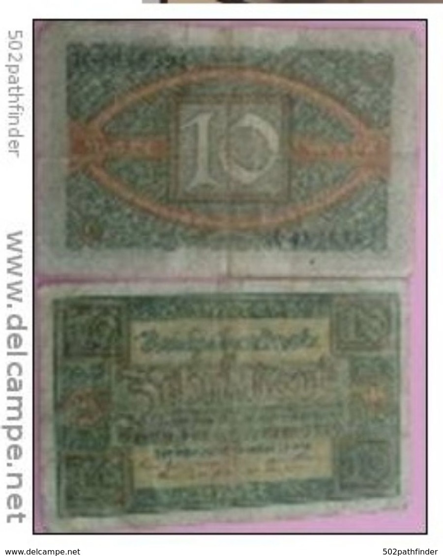 10 Mark Reichsbanknote Berlin 6/2/1920 - D - Serie K - 481839 - 10 Mark