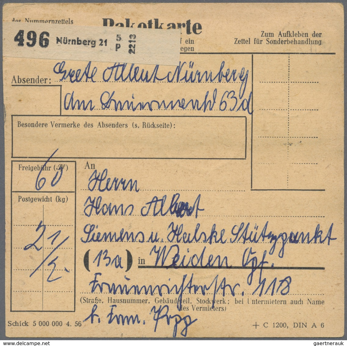 Br Bundesrepublik Deutschland: 1954, 6 Pf Heuss, 10 Stück (8er-Block Und Waager. Paar) Als Portogerecht - Altri & Non Classificati