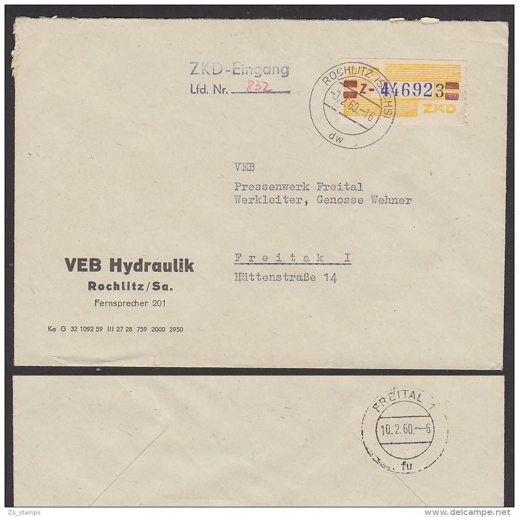 ZKD-Brief B25Z Rochlitz (Sachs) VEB Hydraulik 1960 - Andere & Zonder Classificatie