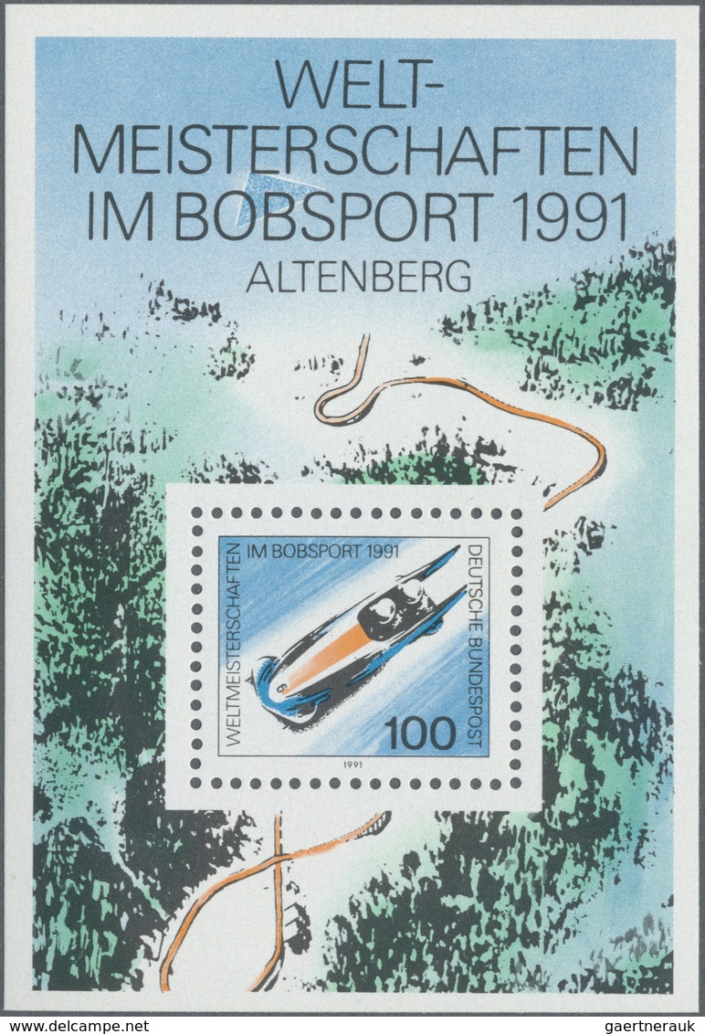 ** Bundesrepublik Deutschland: 1991, Bobsport-Block Mit Abart "Drachenflieger" Im Bereich Der Oberen In - Altri & Non Classificati