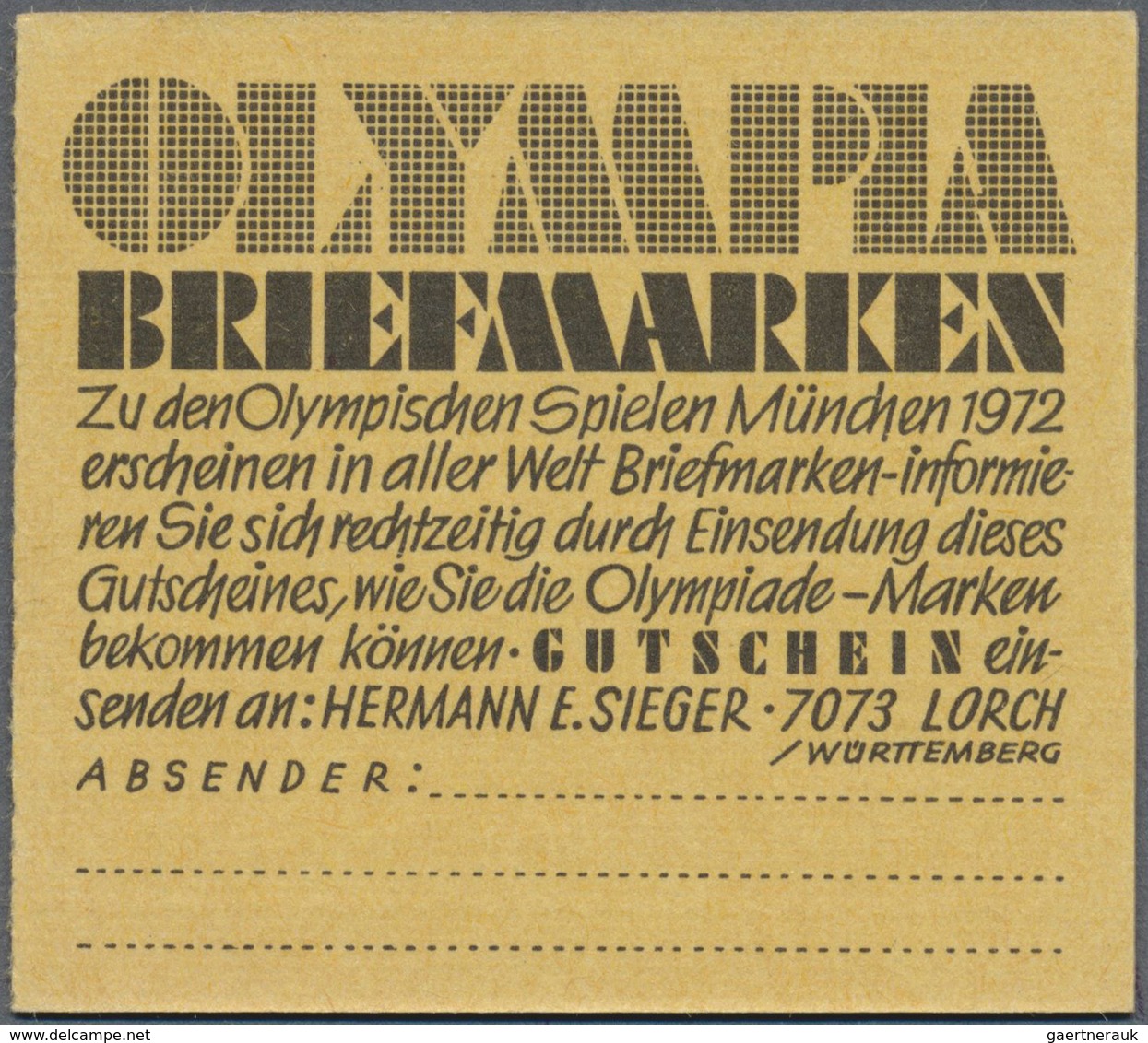 ** Bundesrepublik - Markenheftchen: 1968, Markenheftchen Brandenburger Tor (II) Reklame D, Postgebühren - Sonstige & Ohne Zuordnung