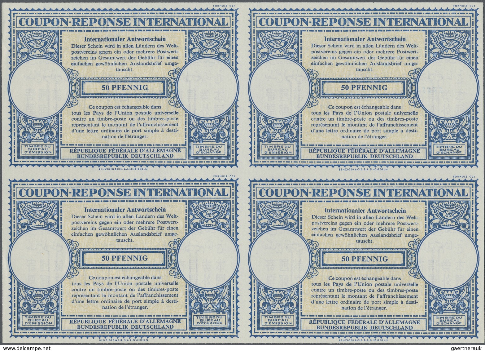 GA Bundesrepublik - Ganzsachen: 1955, September. Internationaler Antwortschein "50 Pfennig" (London-Mus - Altri & Non Classificati