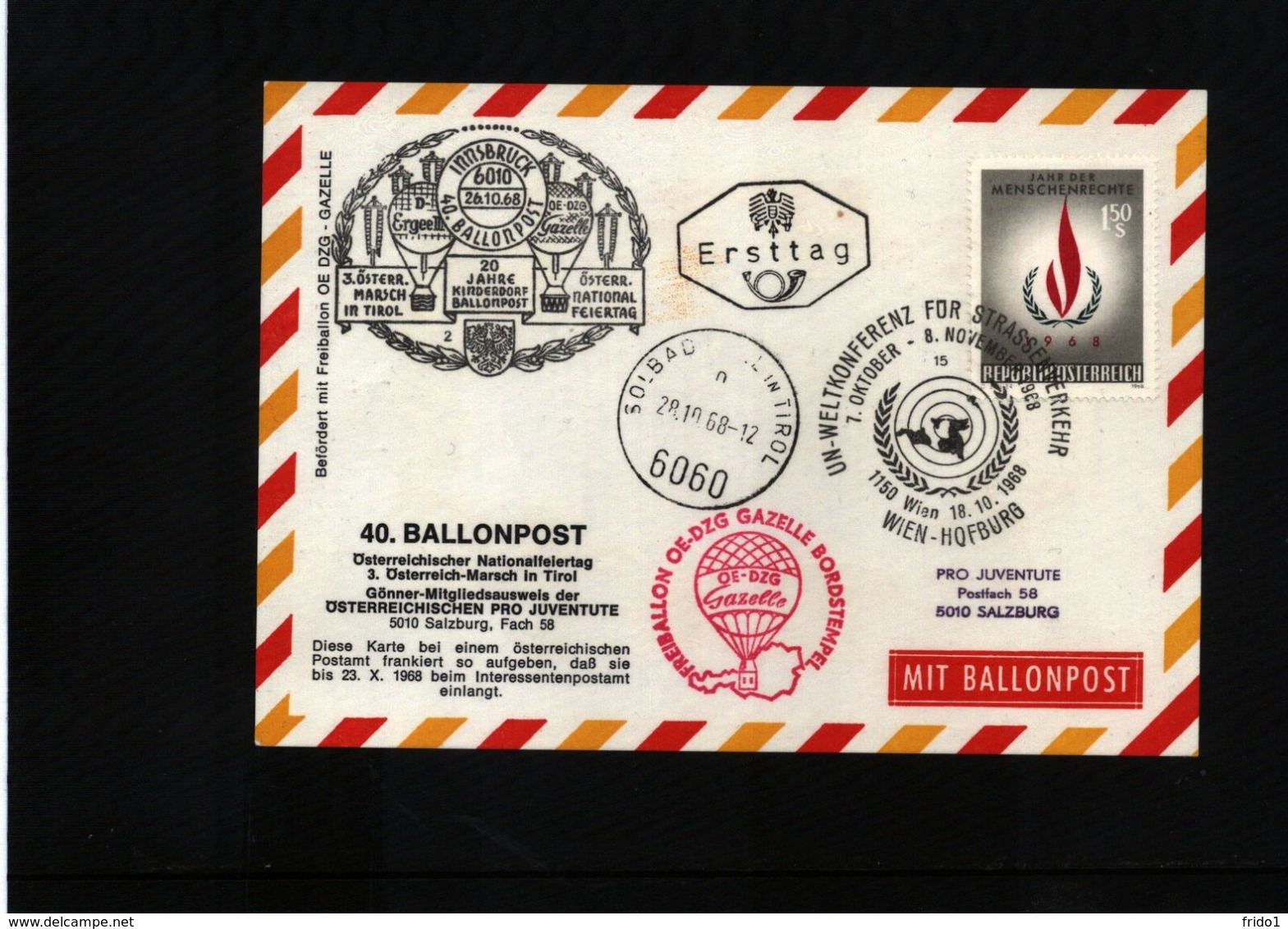 Austria / Oesterreich 1968 Ballonpost Interesting Cover - Balloon Covers