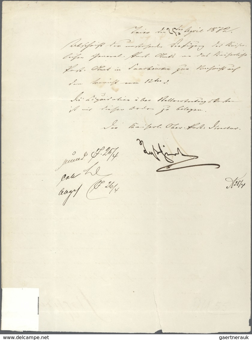 Autographen: 1872, 20. April, Briefbogen Des Kaiserlichen General-Postamts Mit Handschriftlichem Bri - Autres & Non Classés