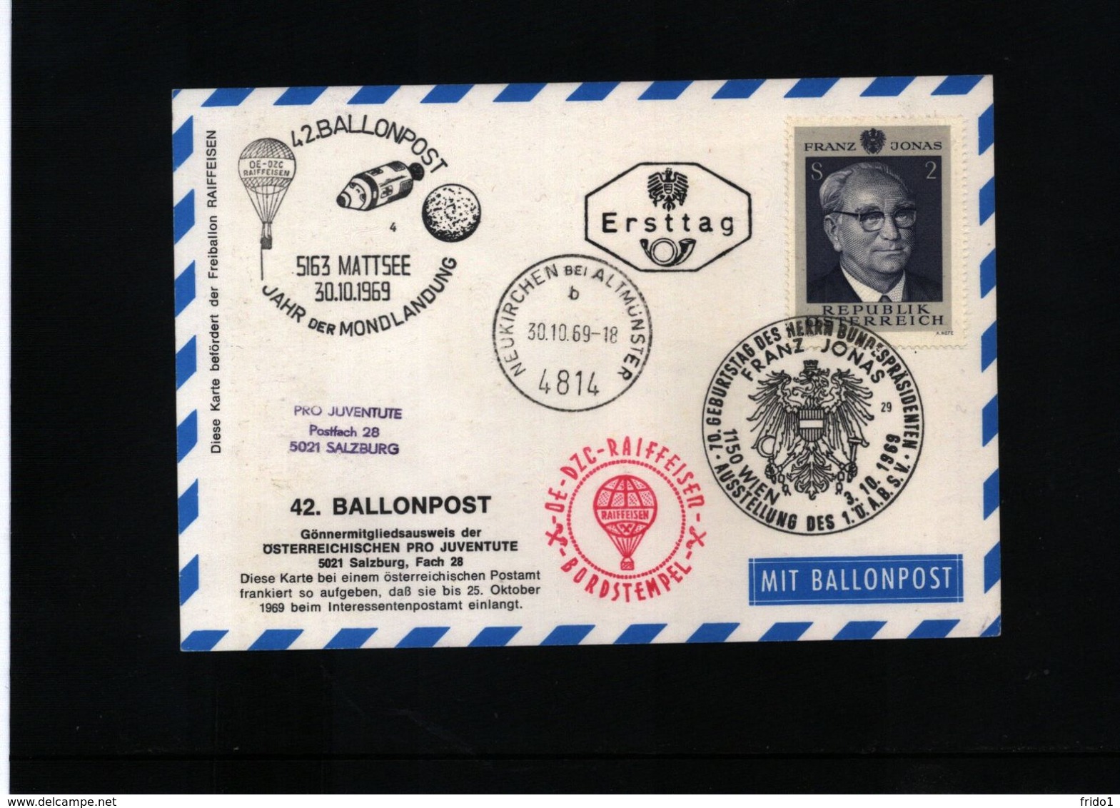 Austria / Oesterreich 1969 Ballonpost Interesting Cover - Per Palloni