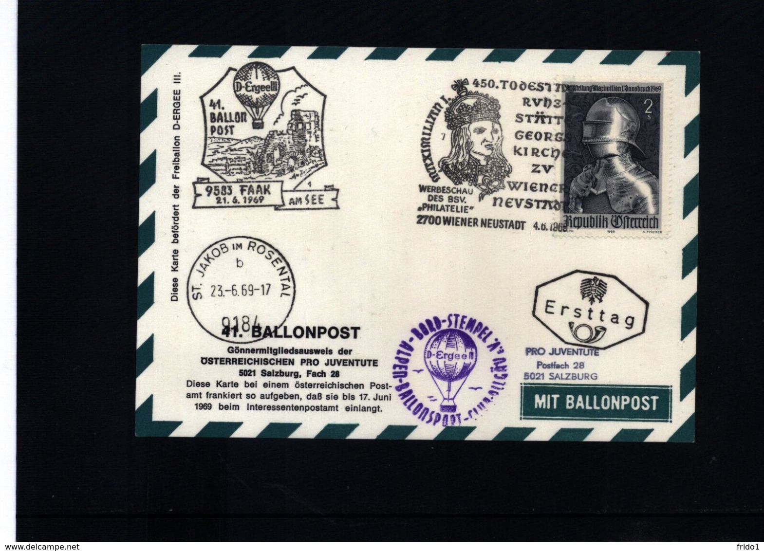 Austria / Oesterreich 1969 Ballonpost Interesting Cover - Per Palloni