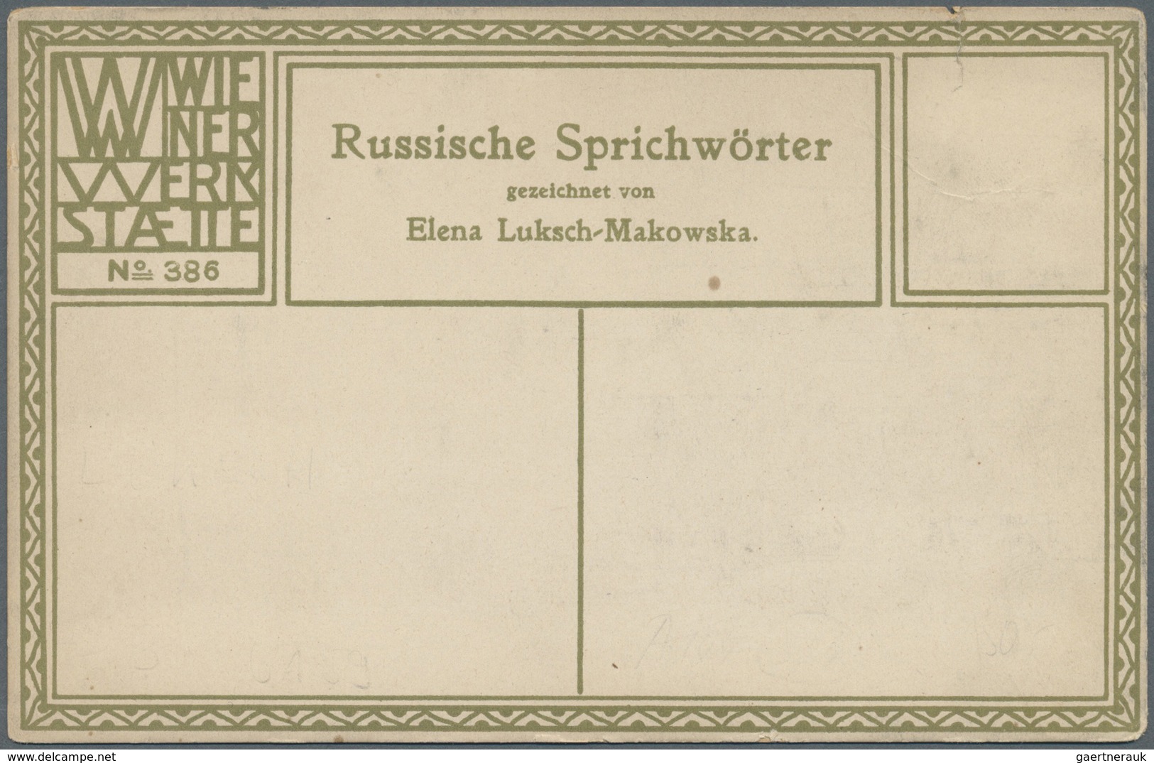 Ansichtskarten: Künstler / Artists: Wiener Werkstätte No. 386, Elena Luksch-Makowska, Karte Fleckig - Non Classés