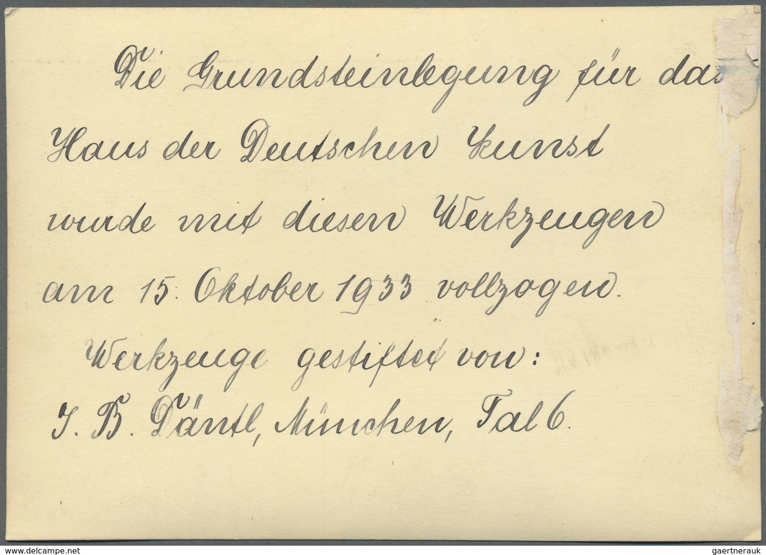 Ansichtskarten: Propaganda: 1933, HAUS DER DEUTSCHEN KUNST, Beschriftung Auf Der Rückseite "Die Grun - Parteien & Wahlen