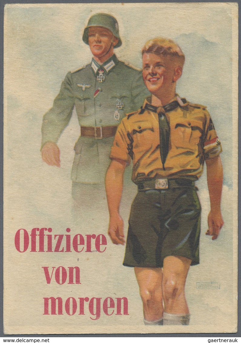 Ansichtskarten: Propaganda: 1933 (ca). Farbkarte "Offiziere Von Morgen" Mit Abb. "Soldat Und Hitlerj - Parteien & Wahlen