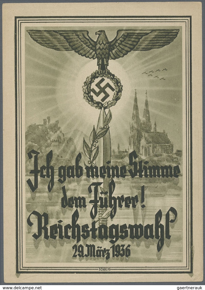 Ansichtskarten: Propaganda: 1934,1936, Zwei Karten Ohne Ansichtskarteneinteilung Dabei "Erinnerungsb - Parteien & Wahlen