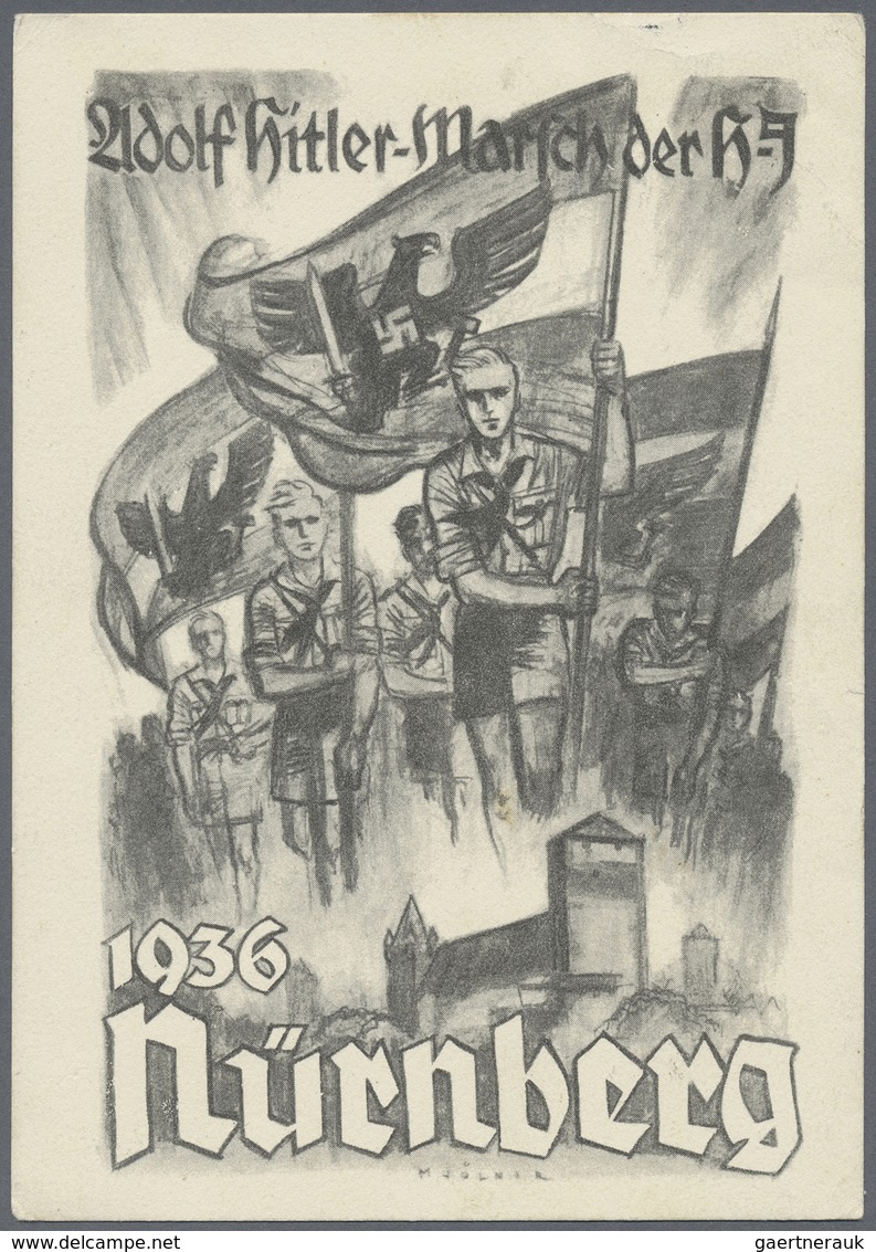 Ansichtskarten: Propaganda: 1936. S/W-Karte Mit Abb. "Adolf Hitler-Marsch Der HJ / 1936 Nürnberg". K - Partiti Politici & Elezioni