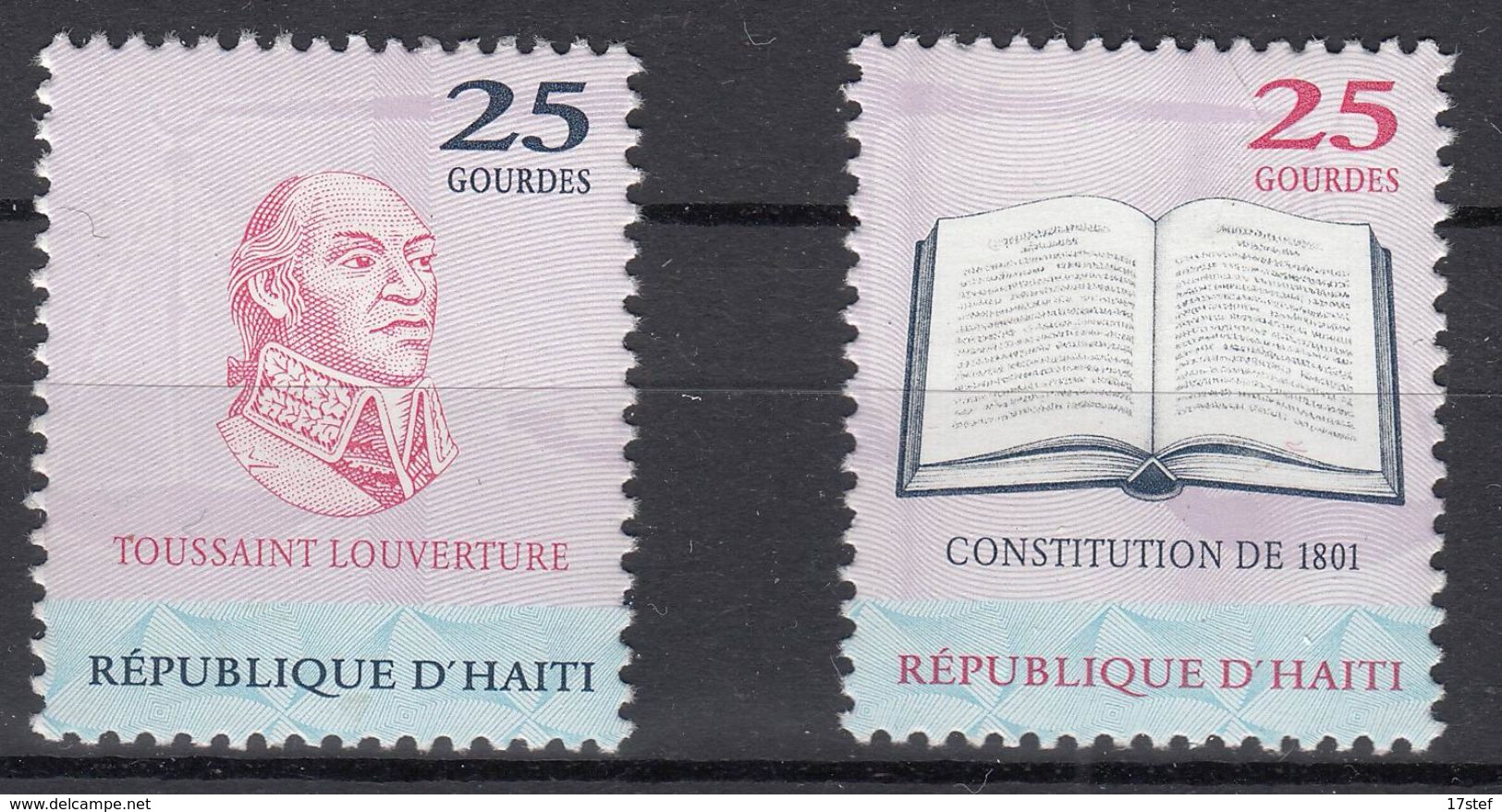 HAITI 2001 - 1801 CONSTITUTION - Sc 933a And 933b FROM Souvenir Sheet. Timbres Du Bloc Feuillet RARE ! - Haïti