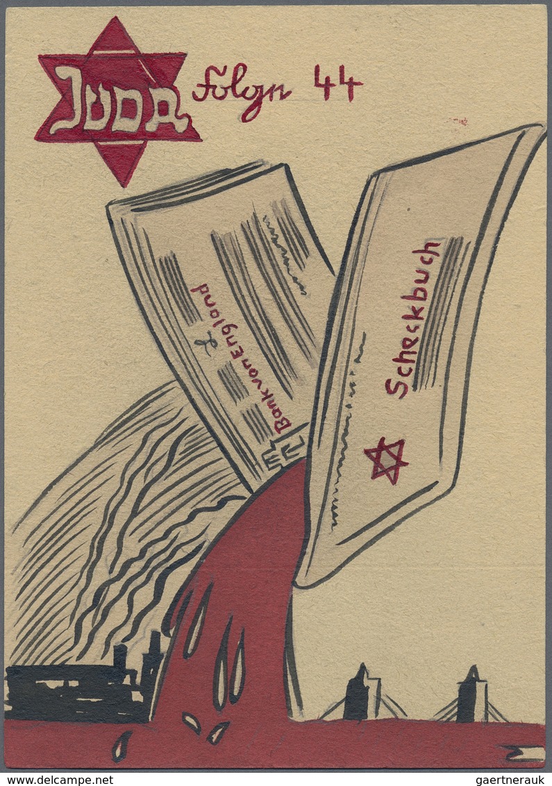 Ansichtskarten: Propaganda: Antisemitismus - "JUDA - Blutgeld", "Folge 44", Zutiefst Antijüdische Ka - Partiti Politici & Elezioni