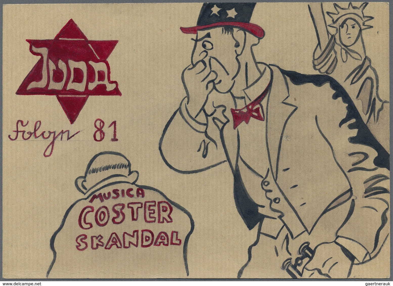Ansichtskarten: Propaganda: Antisemitismus - "JUDA - Auserwählter Gestank", "Folge 81", Zutiefst Ant - Parteien & Wahlen