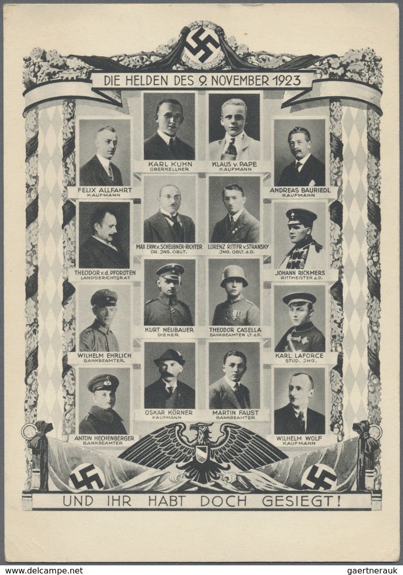 Ansichtskarten: Propaganda: 1937 Ca., "Die Helden Des 9. November 1923 Und Ihr Habt Doch Gesiegt!", - Parteien & Wahlen