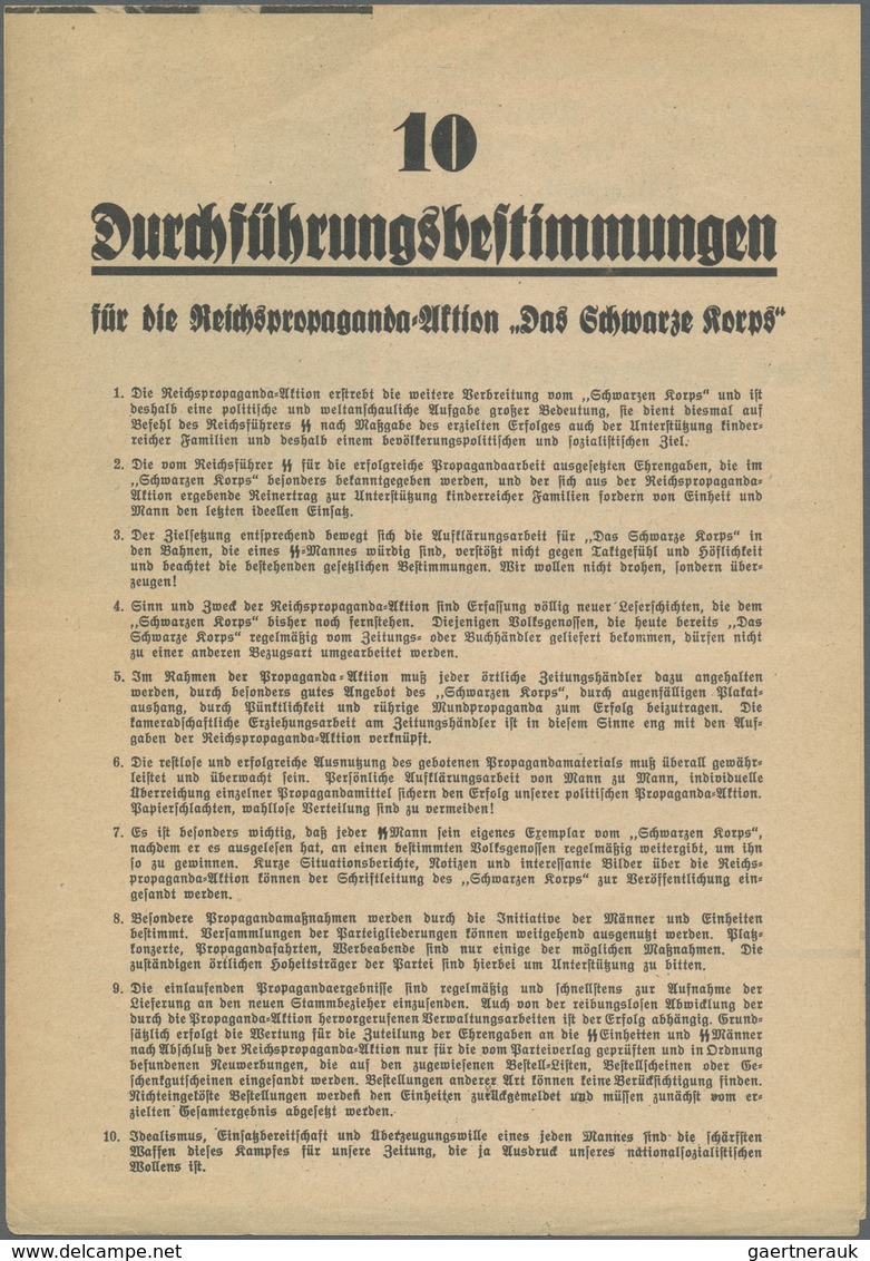 Ansichtskarten: Propaganda: 1937, SS: 2 Zusammenhängende Bestellscheine Zur Reichspropaganda-Aktion - Parteien & Wahlen