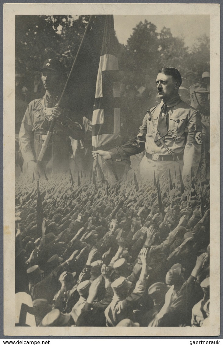 Ansichtskarten: Propaganda: 1938 (ca). Foto-Ak "Hitler Inmitten Von SA-Männern" (Montage). Ungebrauc - Partiti Politici & Elezioni
