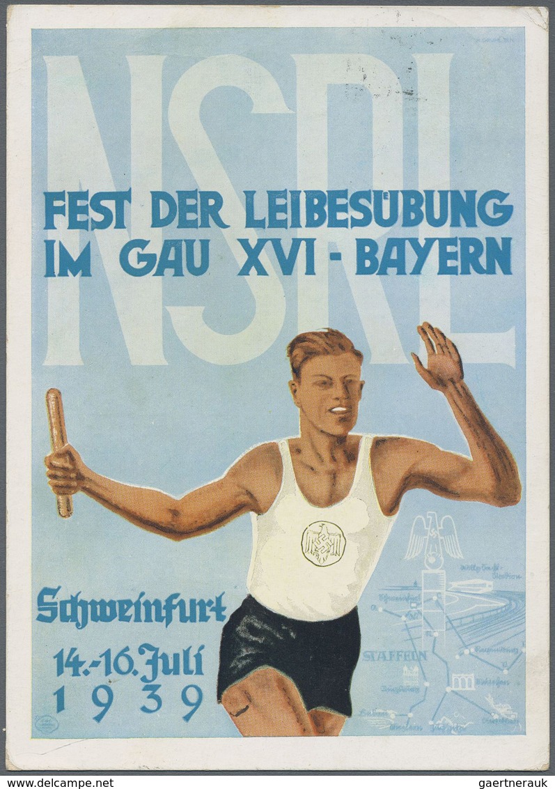 Ansichtskarten: Propaganda: 1939, "Fest Der Leibesübungen Im Gau XVI-Bayern" Schweifurt, Gelaufen N. - Parteien & Wahlen