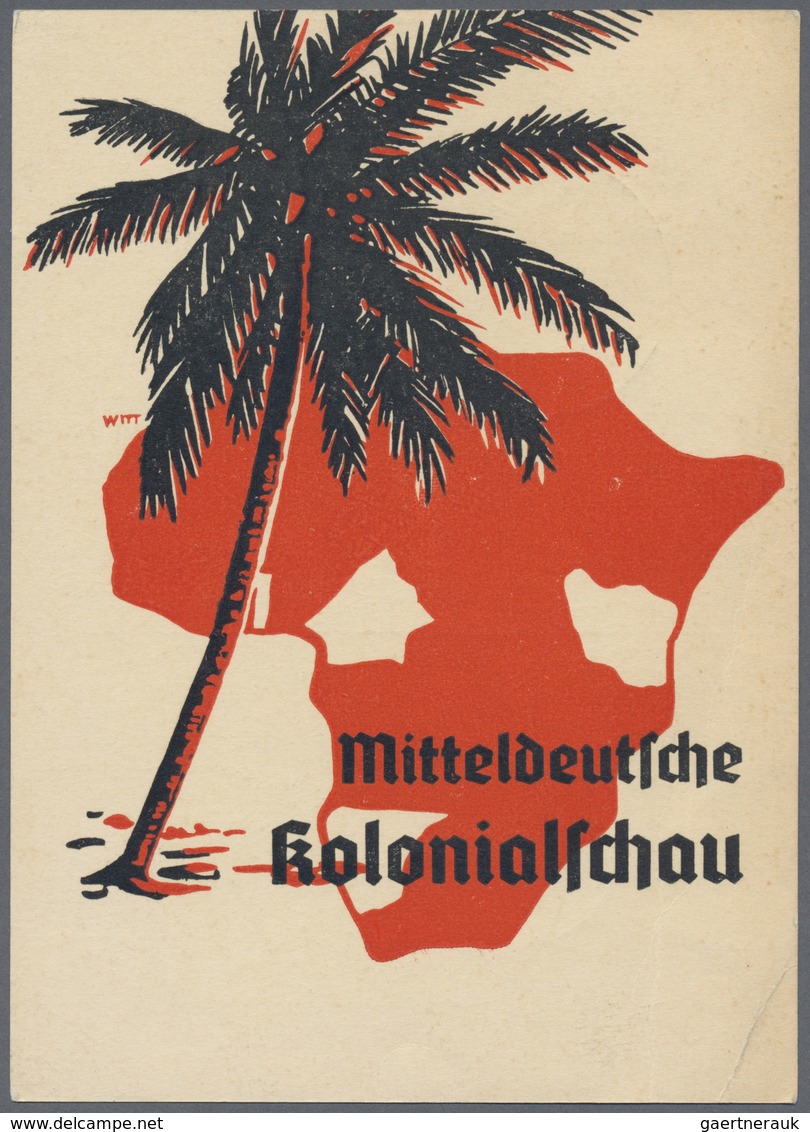 Ansichtskarten: Propaganda: 1940, "Mitteldeutsche Kolonialschau" Tetschen Mit Entsprechenden SST, Kn - Parteien & Wahlen