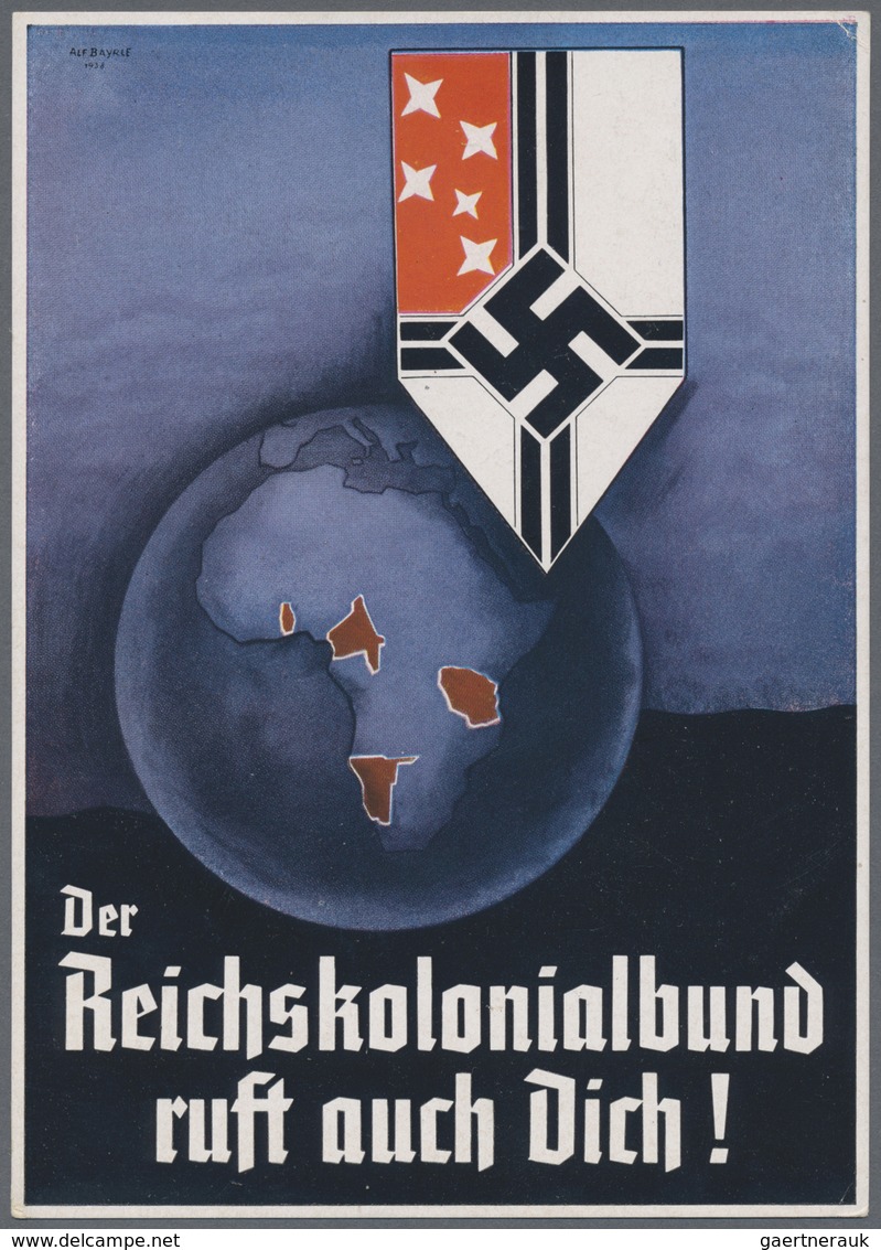 Ansichtskarten: Propaganda: 1940, "Der Reichskolonialbund Ruft Auch Dich!", Farbige Propagandakarte - Parteien & Wahlen