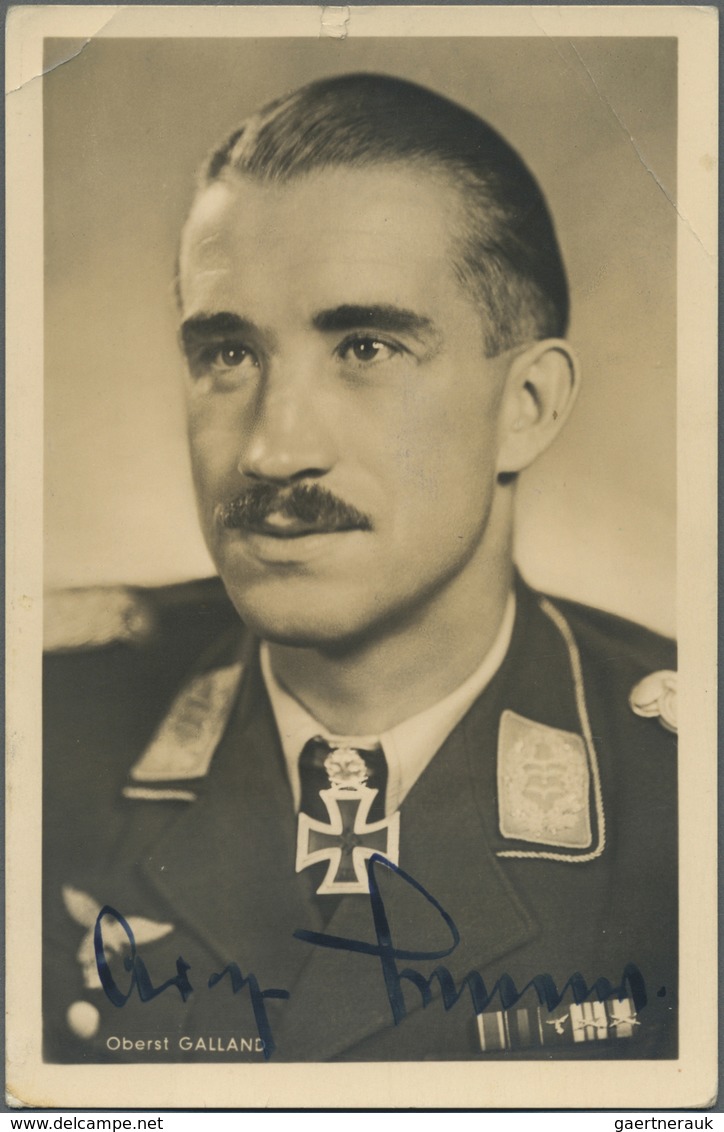 Ansichtskarten: Propaganda:  Fotoansichtskarte Oberst Galland Höchstdekorierter Flieger 2. Weltkrieg - Parteien & Wahlen