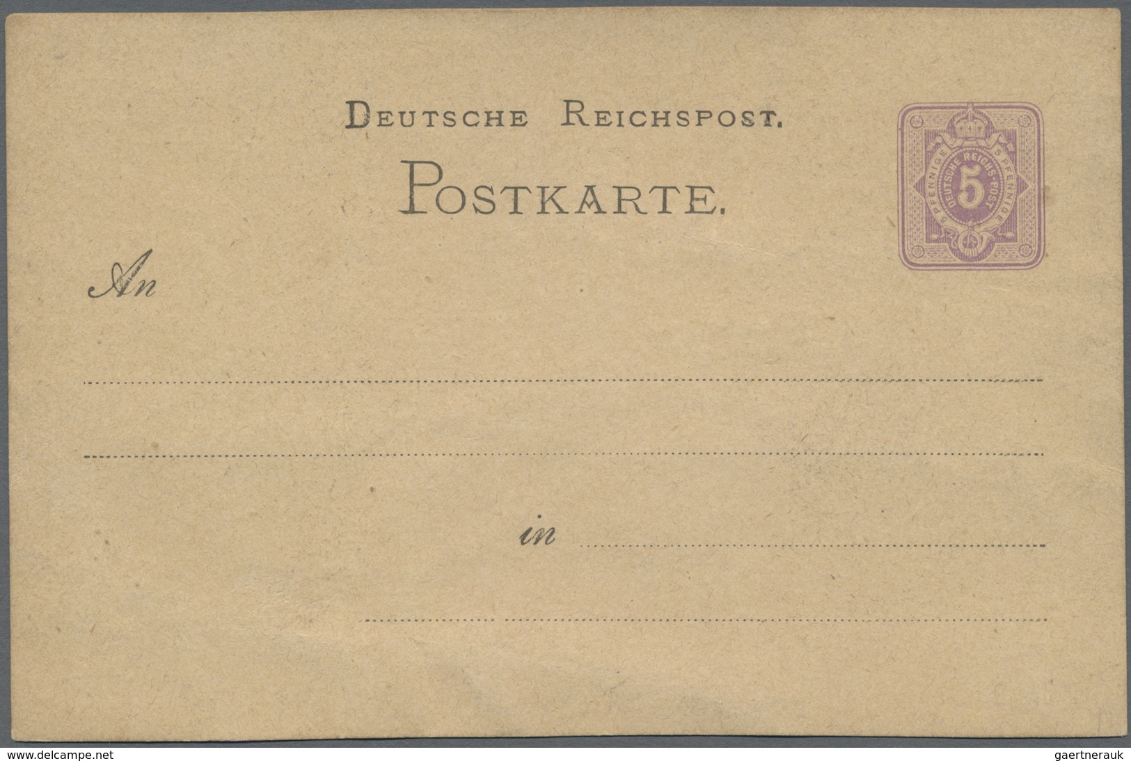 GA Ansichtskarten: Vorläufer: 1879 Ca., HEIDELBERG, Vorläuferkarte 5 Pf. Lila Als Privatganzsache, Unge - Ohne Zuordnung