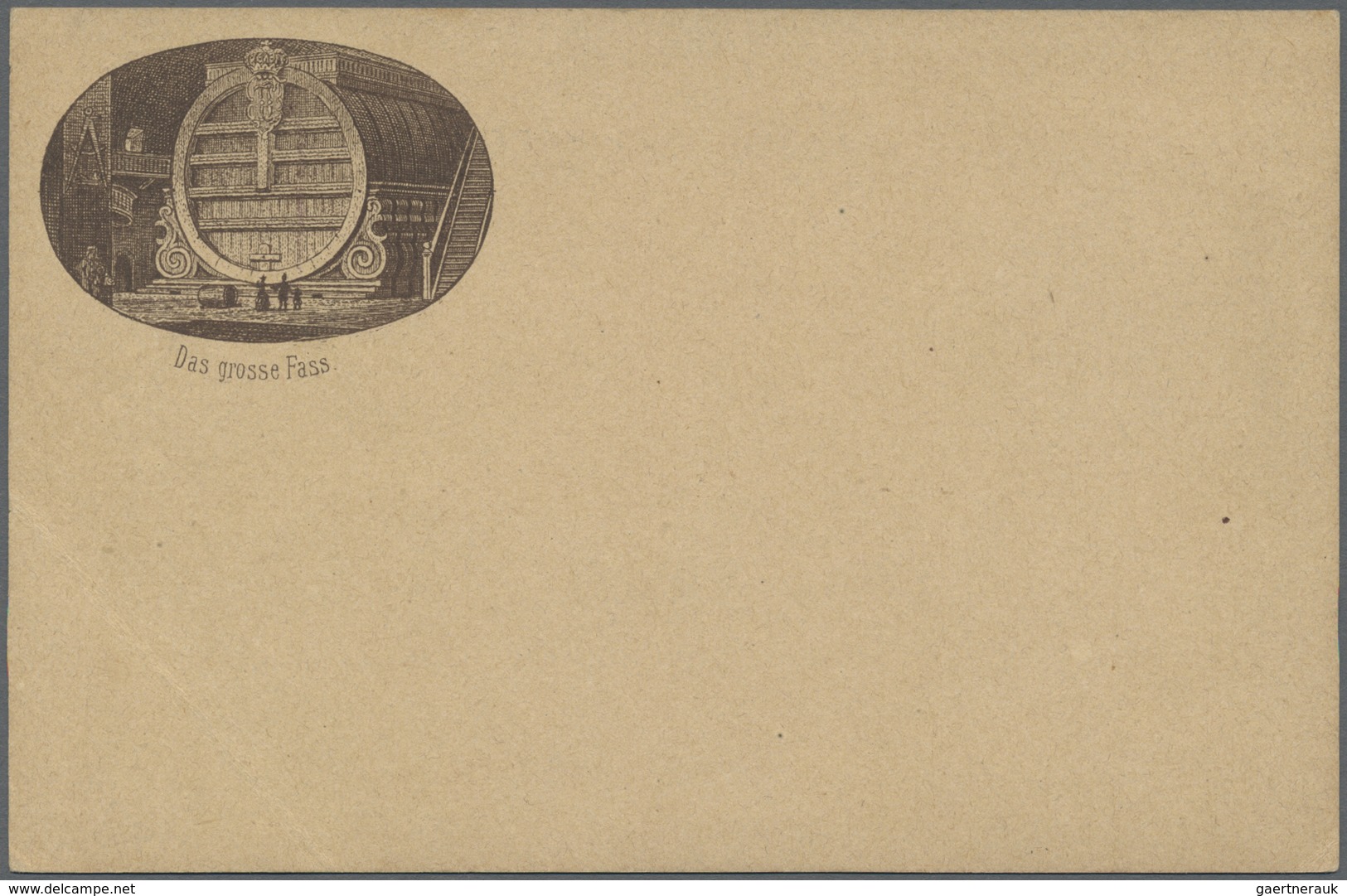 GA Ansichtskarten: Vorläufer: 1879 Ca., HEIDELBERG DAS GROSSE FASS, Vorläuferkarte 5 Pf. Lila Als Priva - Non Classificati