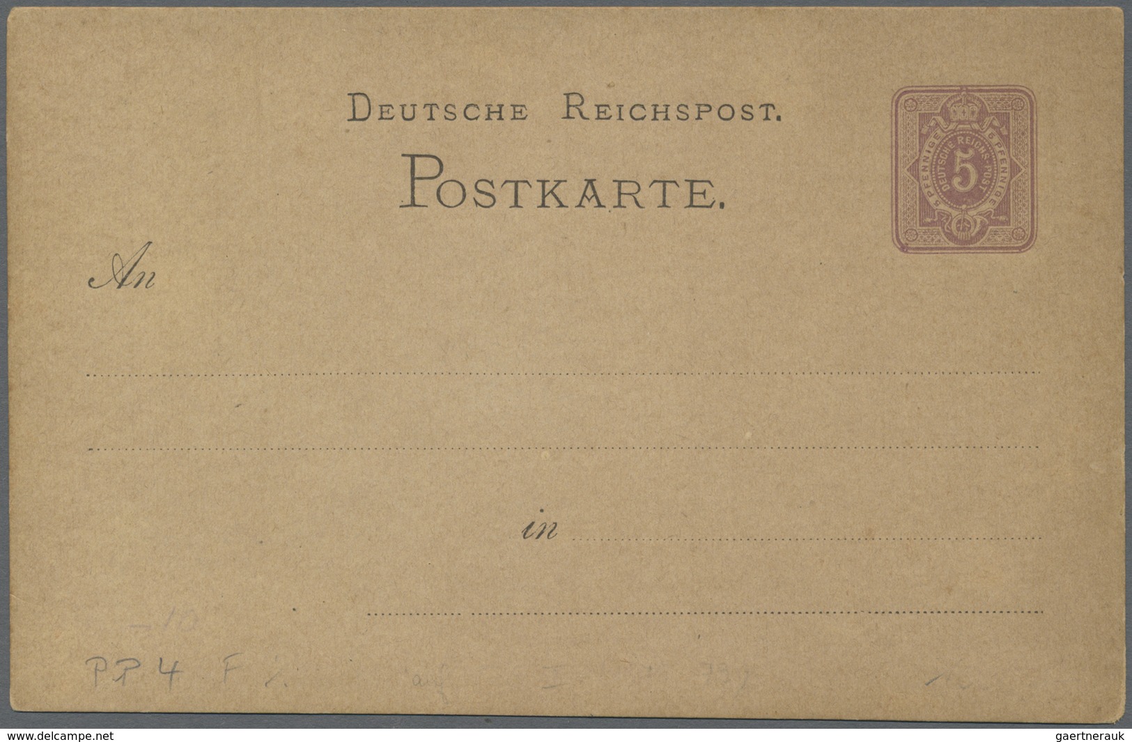 GA Ansichtskarten: Vorläufer: 1879 Ca., LIEBENSTEIN KURHAUS, Vorläuferkarte 5 Pf. Lila Als Privatganzsa - Ohne Zuordnung