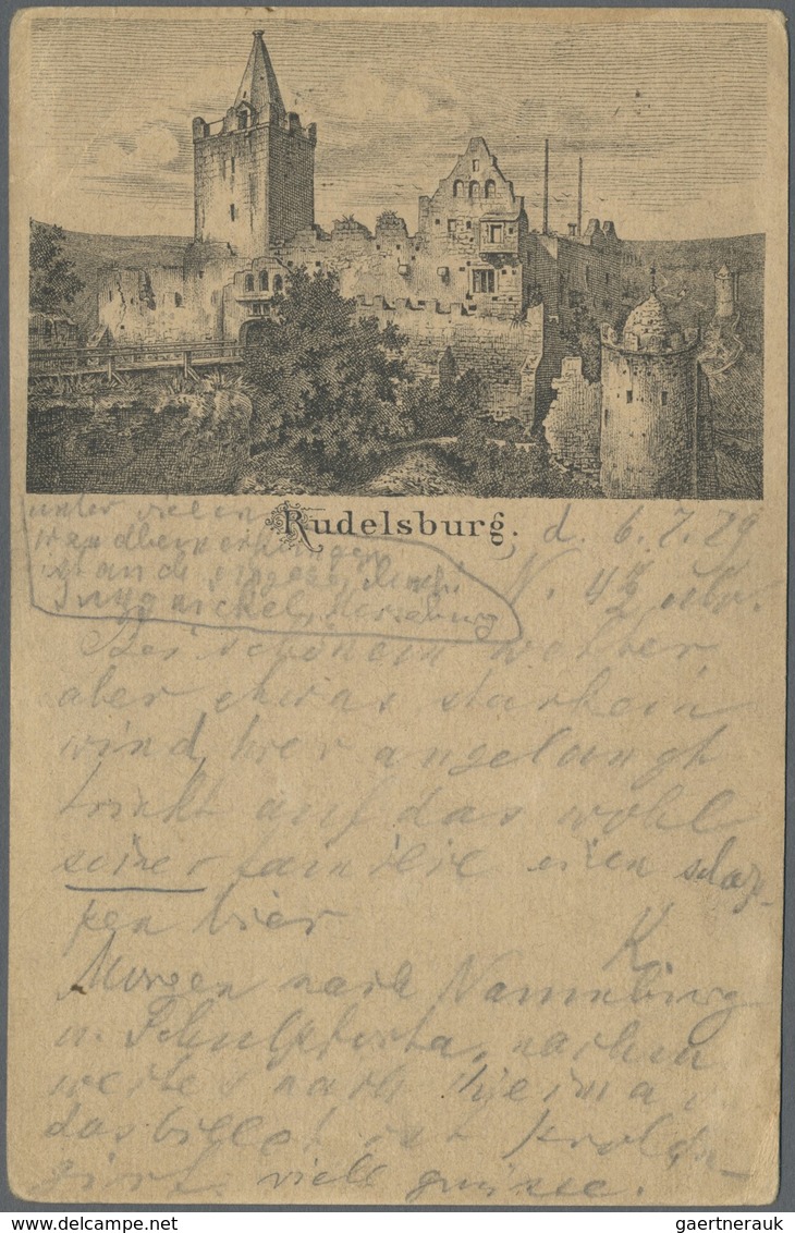 GA Ansichtskarten: Vorläufer: 1879, RUDELSBURG, Vorläuferkarte 5 Pf. Lila Als Privatganzsache, Stempel - Non Classificati