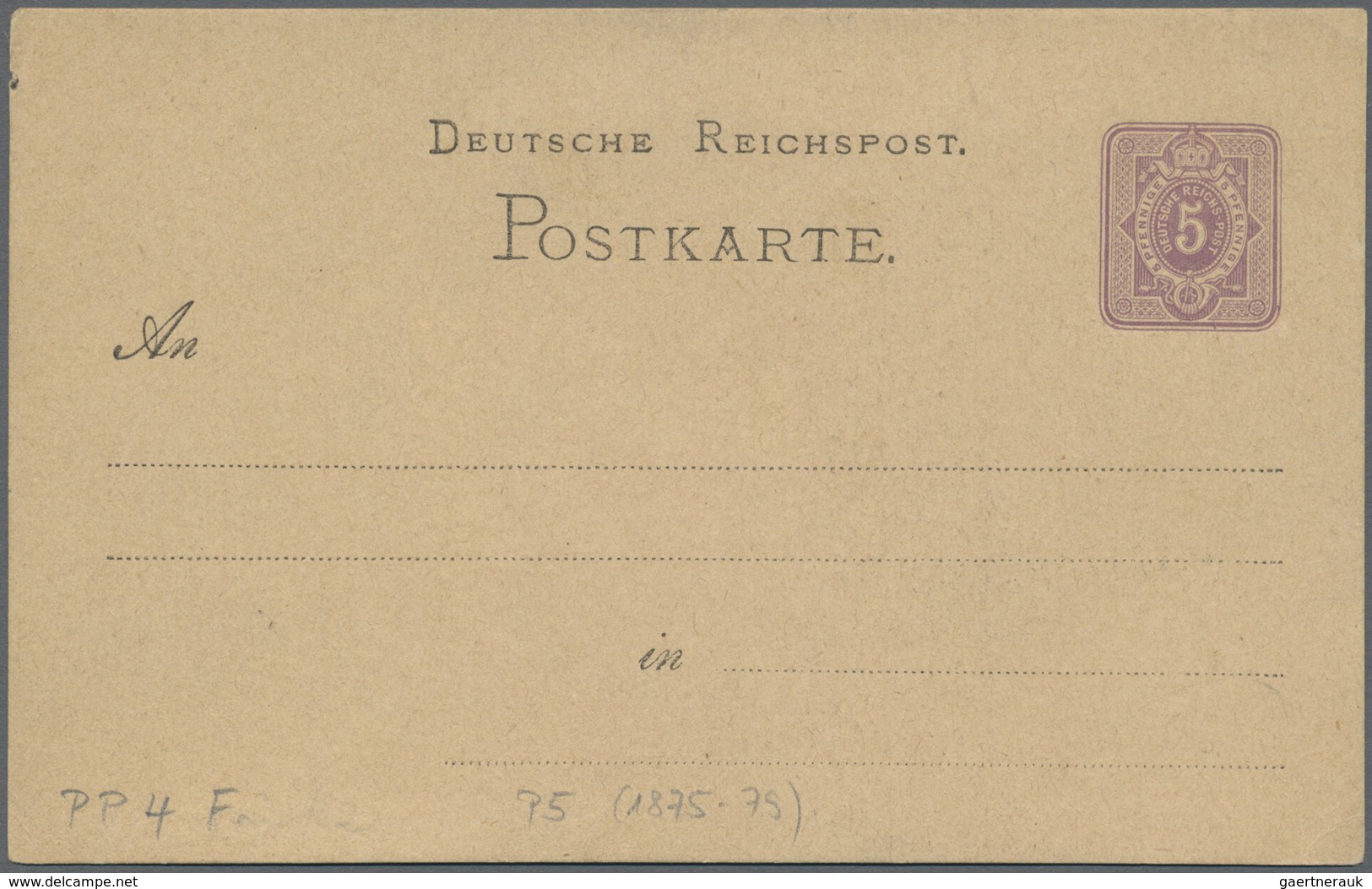 GA Ansichtskarten: Vorläufer: 1879 Ca., RUDELSBURG, Vorläuferkarte 5 Pf. Lila Als Privatganzsache, Unge - Ohne Zuordnung