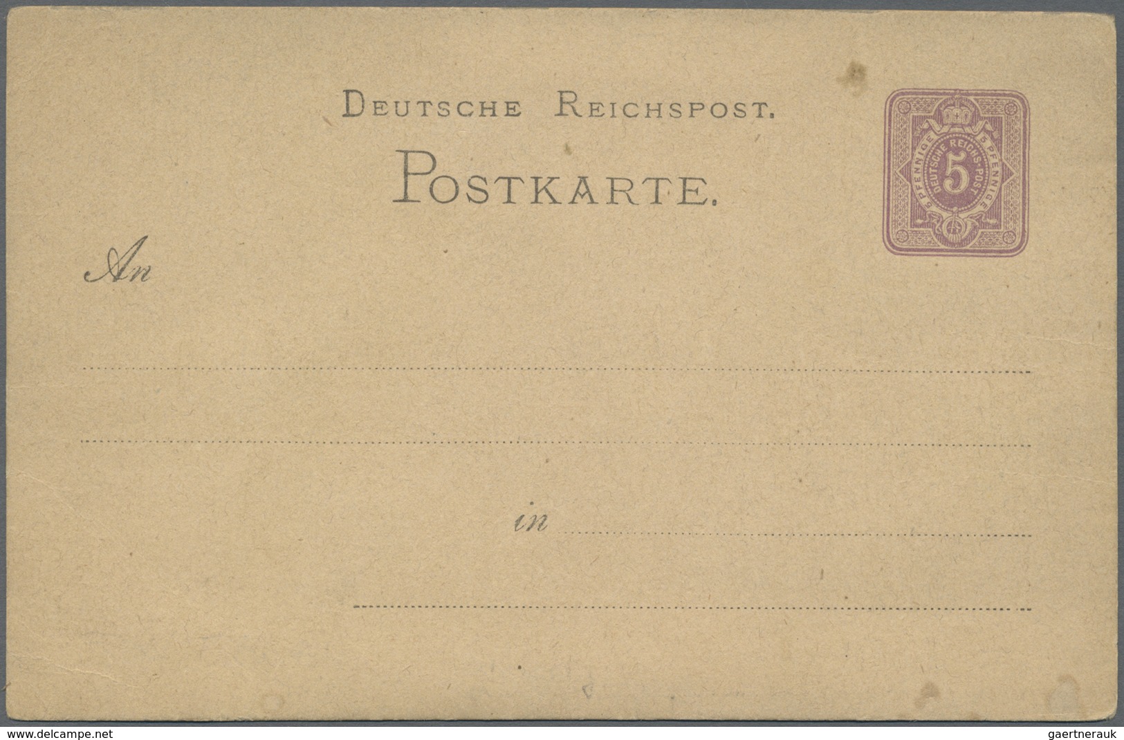 GA Ansichtskarten: Vorläufer: 1879 Ca., WARTBURG, Vorläuferkarte 5 Pf. Lila Als Privatganzsache, Ungebr - Non Classificati