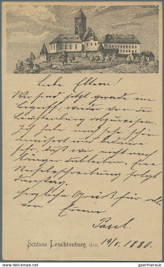 Ansichtskarten: Vorläufer: 1880, KAHLA, Vorläuferkarte "Schloss Leuchtenburg" Mit 5 Pf. Lila Und K1 - Ohne Zuordnung