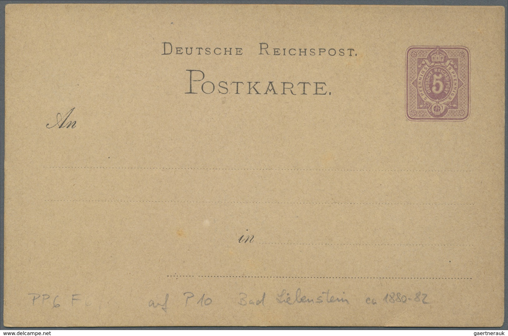 GA Ansichtskarten: Vorläufer: 1880 Ca., BAD LIEBENSTEIN, Müller's Hotel In Liebenst., Vorläuferkarte 5 - Non Classificati