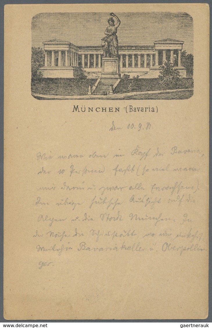 Ansichtskarten: Vorläufer: 1881, MÜNCHEN, Bavaria Gestempelt München Mit Leichten Gebrauchsspuren. - Ohne Zuordnung