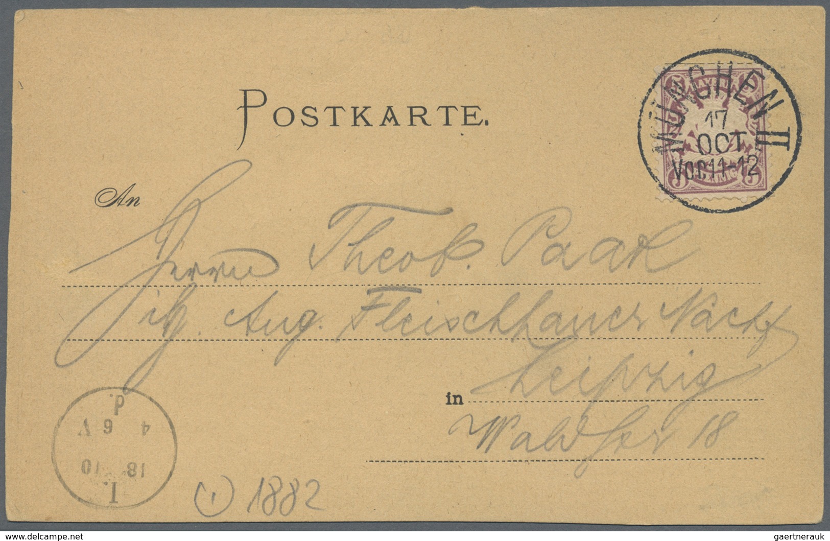 Ansichtskarten: Vorläufer: 1882, MÜNCHEN, Biertrinker Mit Hofbräu Krug "Je Mehr I In Kruag Eini Scha - Non Classificati