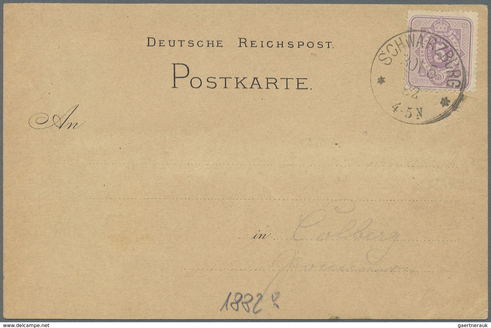 Ansichtskarten: Vorläufer: 1882, SCHWARZBURG, Vorläuferkarte Mit K1 SCHWARZBURG / 30.5.82, Marginal - Zonder Classificatie