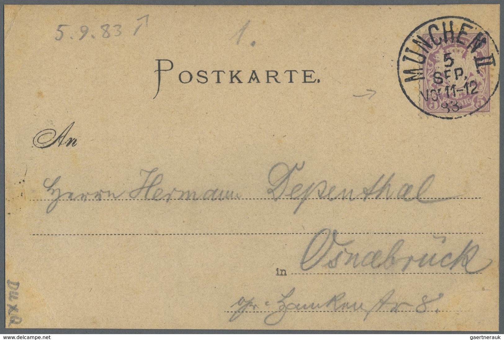 Ansichtskarten: Vorläufer: 1883, MÜNCHEN, Hofbräuhaus, Gestempelt München, Mit Leichten Gebrauchsspu - Non Classificati