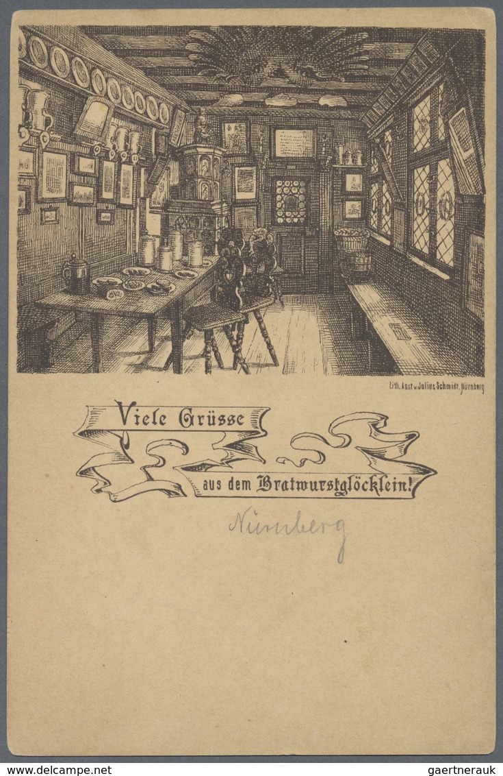 Ansichtskarten: Vorläufer: 1883 Ca., Nürnberg "Viele Grüsse Aus Dem Bratwurstglöcklein!", Ungebrauch - Non Classificati