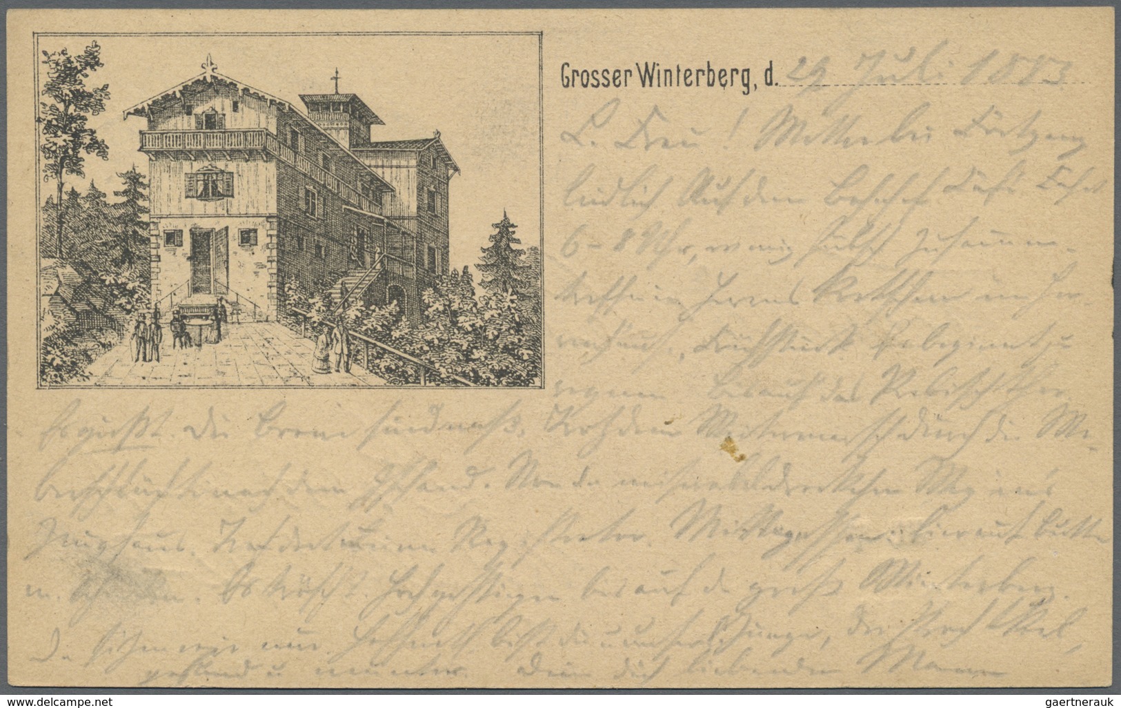 Ansichtskarten: Vorläufer: 1883, SÄCHSISCHE SCHWEIZ "Grosser Winterberg", Vorläuferkarte Mit K1 SCHA - Ohne Zuordnung