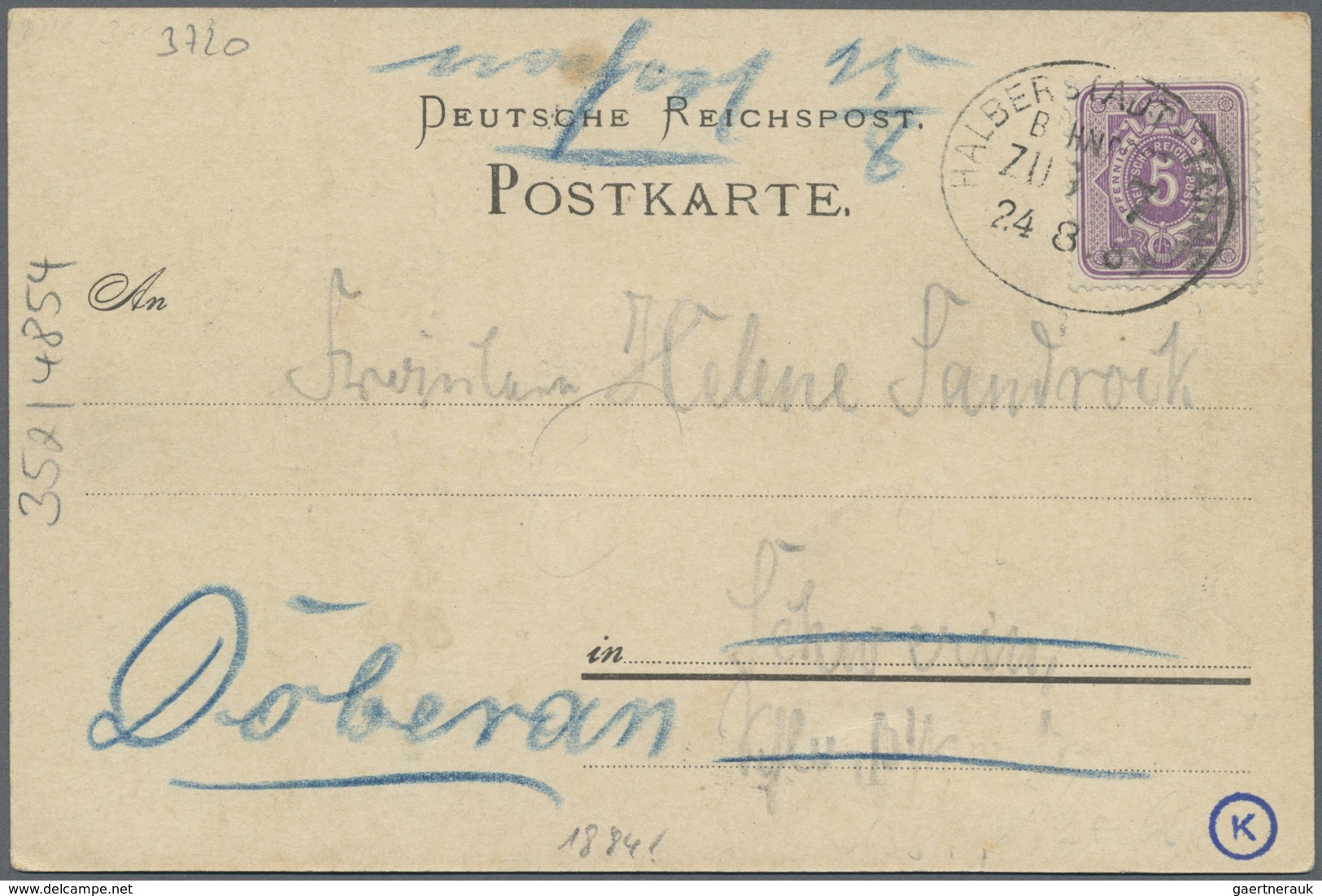 Ansichtskarten: Vorläufer: 1884, Gruss Vom Regenstein, Hotel Und Pension, Vorläuferkarte Mit Bahnpos - Ohne Zuordnung