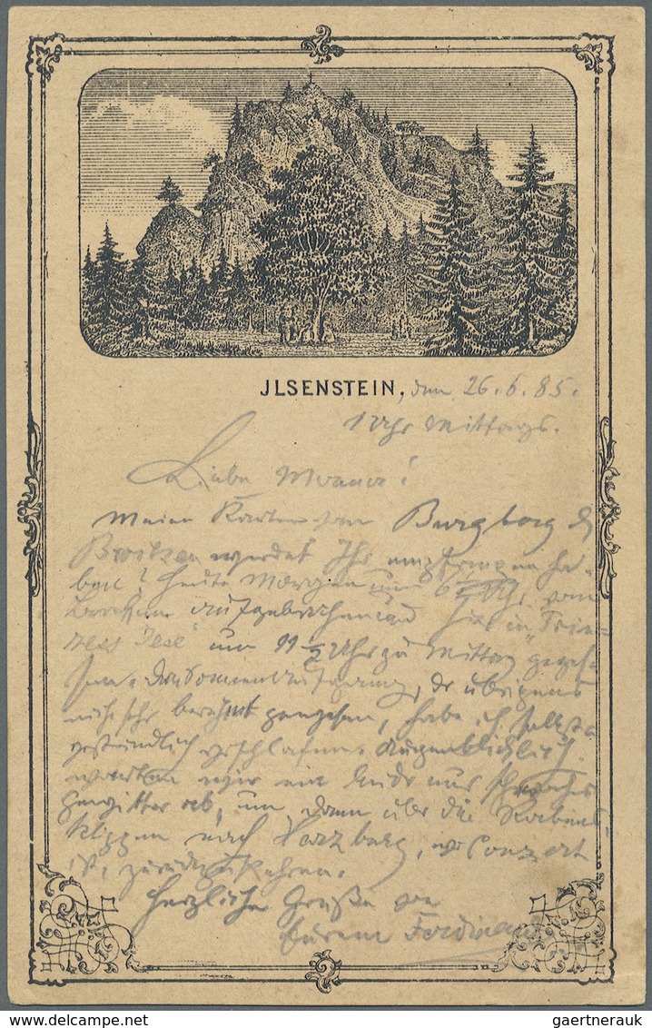 Ansichtskarten: Vorläufer: 1885, ILSENSTEIN, Vertikale Vorläuferkarte Mit Zierrahmen Vorder- Und Rüc - Non Classificati