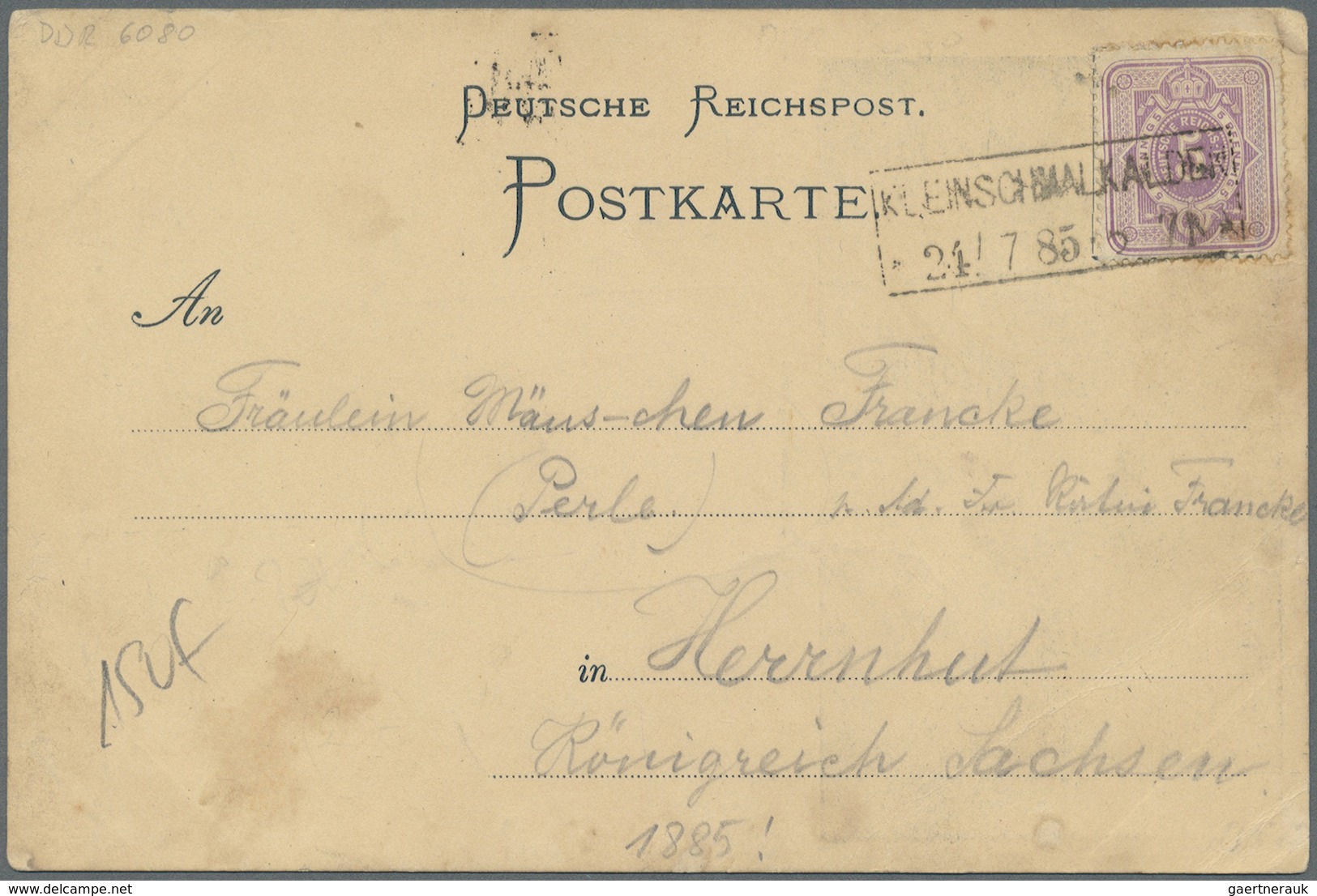Ansichtskarten: Vorläufer: 1885, SCHMALKALDEN, Sehr Früher Vertikaler Foto-Vorläufer "Das Heuberghau - Non Classificati
