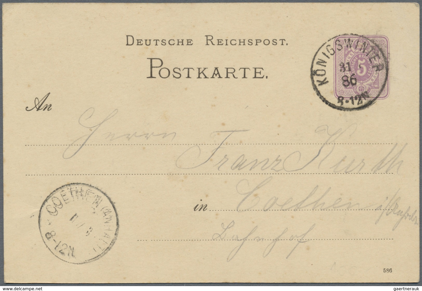 Ansichtskarten: Vorläufer: 1886, "Gruß Vom Drachenfels", Vorläuferkarte Mit 5 Pg. Lila Als Privatgan - Non Classificati