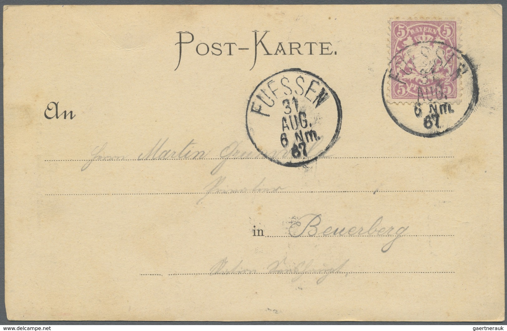 Ansichtskarten: Vorläufer: 1887, NEUSCHWANSTEIN Königl. Schloss, Frühe Farbige Hochformatige AK (wah - Ohne Zuordnung
