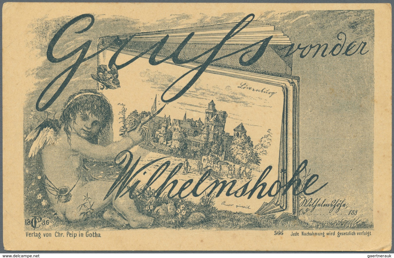 Ansichtskarten: Vorläufer: 1888 Ca., Kassel Gruß Von Der Wilhelmshöhe, Ungebraucht Mit Leicht Angest - Non Classificati