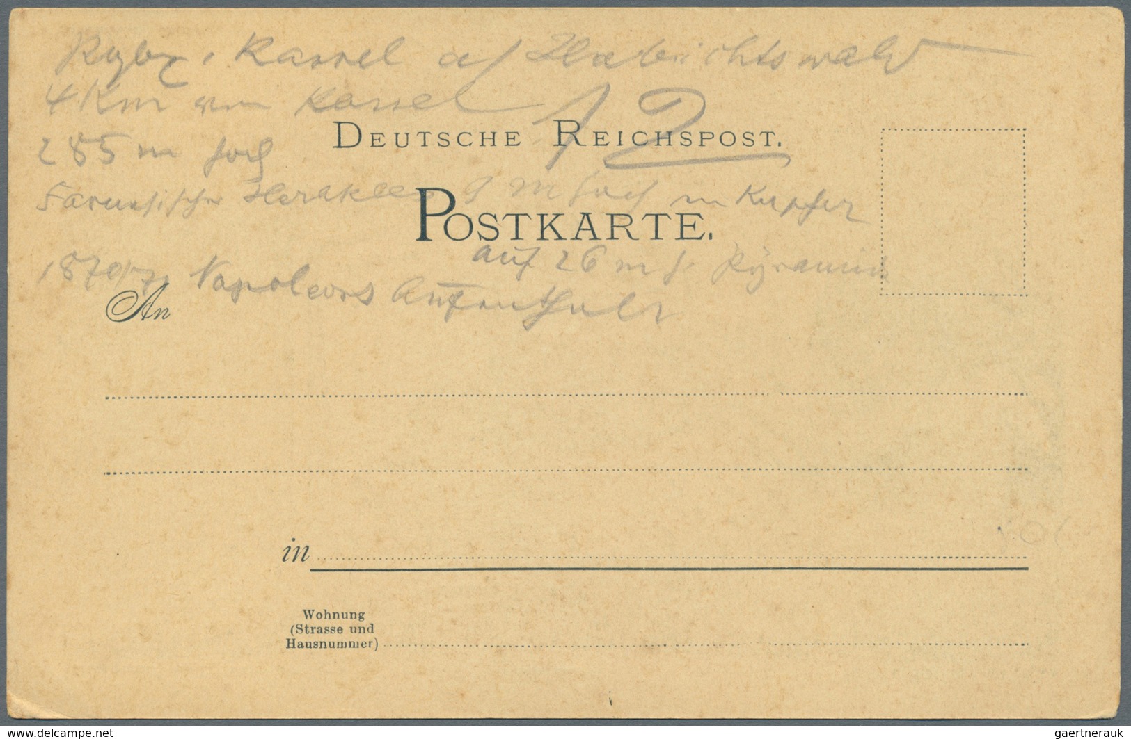 Ansichtskarten: Vorläufer: 1888 Ca., Kassel Gruß Von Der Wilhelmshöhe, Ungebraucht Mit Leicht Angest - Non Classificati