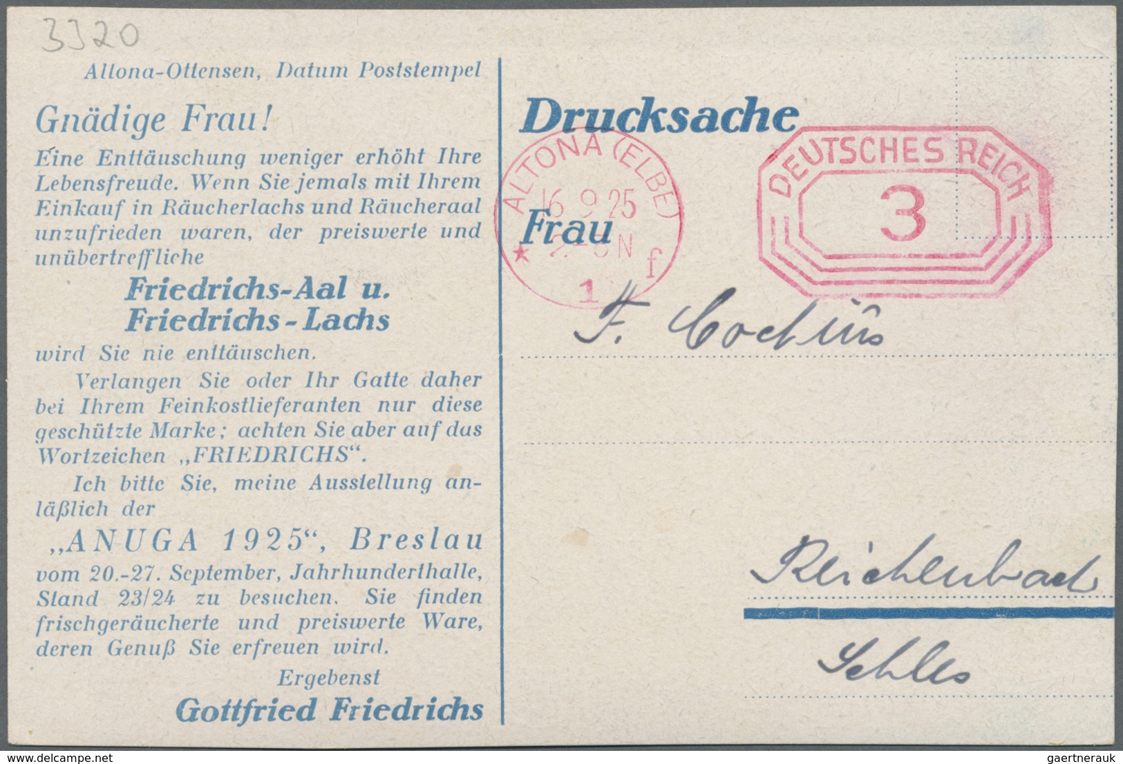 Ansichtskarten: Motive / Thematics: NAHRUNG/FISCHE: 4 Karten Ca. 1925/1930, "Geräucherte Sprotten No - Altri & Non Classificati