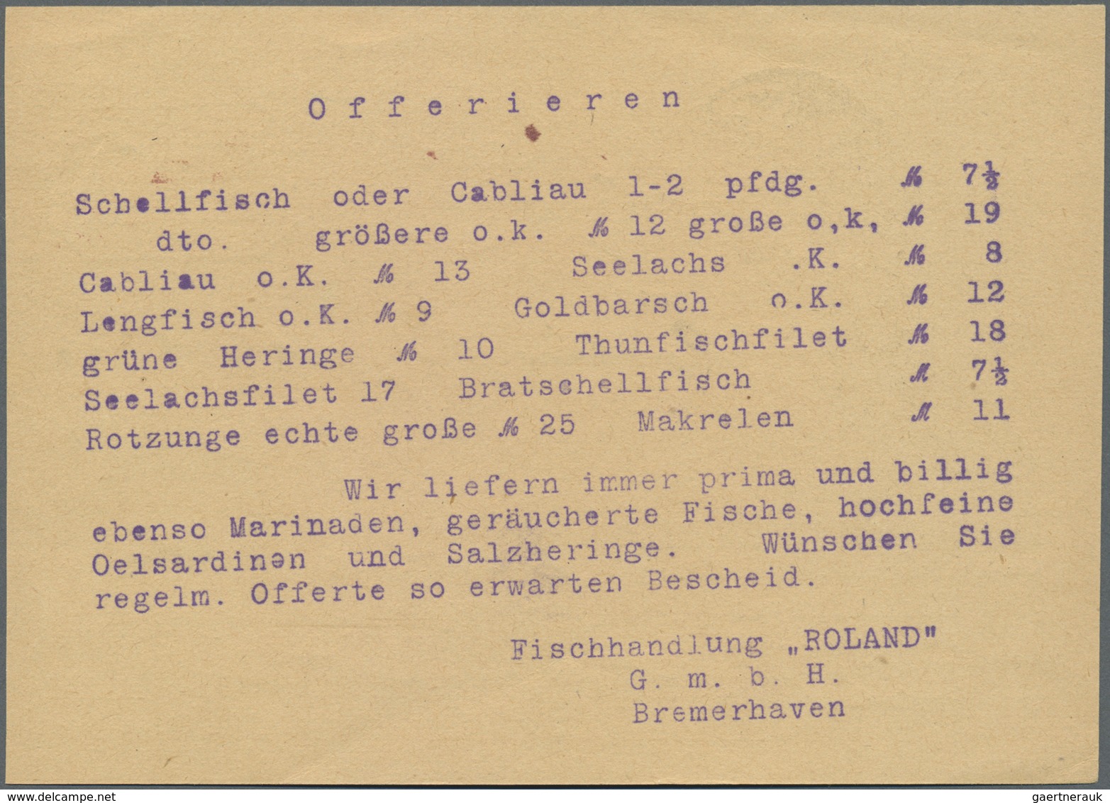 Ansichtskarten: Motive / Thematics: NAHRUNG/FISCHE: 4 Karten ca. 1925/1930, "Geräucherte Sprotten No